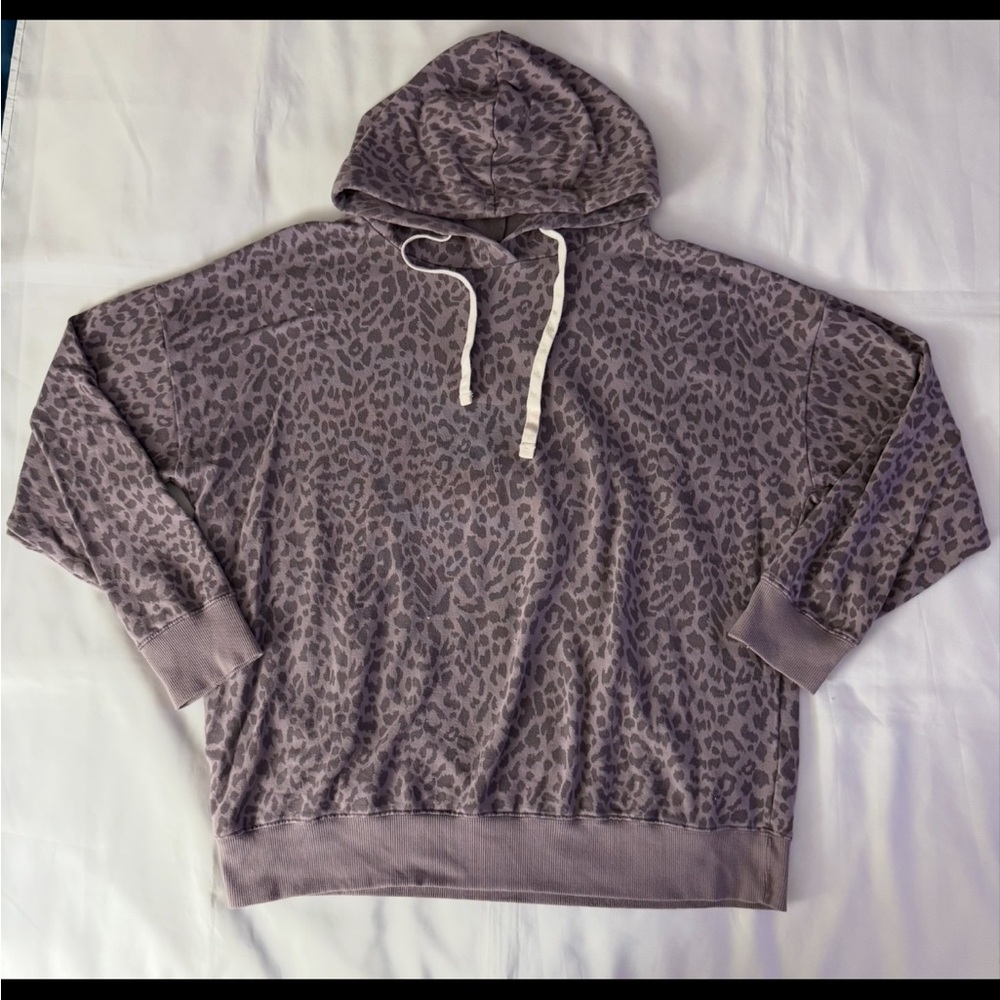 BUFFALO David Bitton Purple Cheetah Print Pullover Hoodie